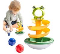 Juguete con bolas apilables, torre de caída y bolas | Frog Educational Torre para el aprendizaje y el desarrollo preescolar | Juguete de pelota para niños, juguetes educativos para la escuela