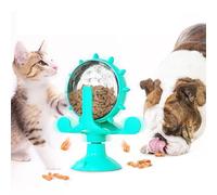 Juguete con fugas de comida para mascotas, juguete interactivo para gatos, alimentador lento interactivo para gatos y perros, dispensador de golosinas creativo, molino de viento, dispensador de