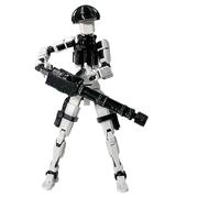 Juguete con movimiento ajustable: figura móvil con segmento articulado móvil, pantalla de mesa moderna, modelo manual reposicionable, diseño experimental, mini escultura para coleccionistas,