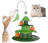 Juguete con Pista Felina - de Enriquecimiento para Mascotas de 3 Niveles,Circuito 3 Pisos con Bolas Rodantes | para Gatitos Medianos Y Grandes Juego Interior Caza Estimulacion Mental