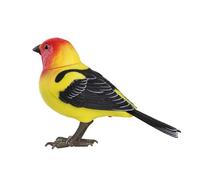 Juguete de 46 pájaros robot que canta y chirping simula el chirping de los pájaros, funciona con pilas, pájaros cantantes realistas para decoración del hogar, luz y control de voz (sin amarillo claro