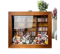 Juguete de agitación para biblioteca, biblioteca sensorial - Estante pequeño sacudiendo el juguete de la exhibición,Biblioteca en miniatura de madera Fidget, adorno de estante para sacudir para