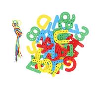 Juguete de alfabeto con cordones, 26 letras, juguete para ortografía temprana, motricidad fina de letras, reconocimiento de letras y alfabeto educativo para