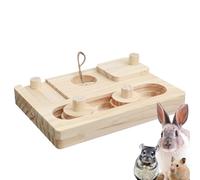 Juguete de alimentación de conejo, juguete de alimentación para ratones | Dispensador de tratamiento de conejo de madera | rompecabezas educativo héroe snuffle juego, juguete pequeño animal para jaula