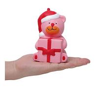 Juguete de Alivio del Estrés Navideño, Juguete de Compresión de Santa Claus, Material de PU Elástico Lento y Ascendente para Niños Decoración de la (ZM0057 de abrazo de oso de Navidad)