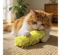 Juguete de almohada para gatos de 9.4 pulgadas, juguete masticable de hierba gatera de felpa suave, almohada interactiva de juego para gatitos, juguete cómodo para relajación del gato y