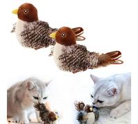Juguete de apio para gatos, juguete de gato de pájaro simulado, juguete de gato de pájaro aleteando, juguete interactivo portátil para gatos de interior para jugar solos, alivia el aburrimiento (2