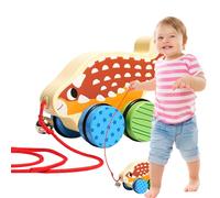 Juguete de Arrastre, Coche Interactivo de Empuje Manual, Coches En Madera Que Caminan, para Niños Y Niñas Juego En Interior Y Exterior Guardería Y Jardín De Infancia Juego En El Suelo