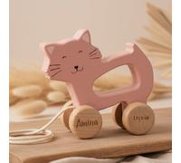 Juguete de arrastre de madera Señora Gata | Trixie – Sin personalización