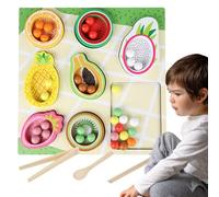 Juguete de Asociación de Frutas | Juguete de Madera para Desarrollo de Habilidades Motrices Y Juego De Imitación - Apilamiento de Frutas para Juego de Cocina - para