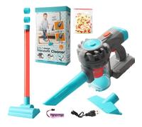 Juguete de aspiradora para niños: divertido juego educativo interactivo, 2 boquillas de piso desmontables, efecto de sonido de succión, rodillo de cepillo giratorio | Kids Real Vacuum Cleaner Play Jue
