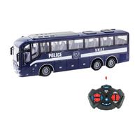Juguete de autobús de la policía, 12.4x3.2x4.5 pulgadas 1:30 Simulador de autobús de la policía eléctrica realista y divertida de control remoto, regalo creativo para niñas, sin batería, azul