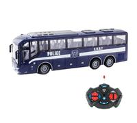 Juguete de autobús policial, 12.4x3.2x4.5 pulgadas, escala 1:30, simulador de autobús eléctrico de policía con control remoto realista y divertido, creativo para niños y niñas, sin batería, azul