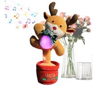 Juguete de baile eléctrico para árbol de Navidad, muñeco musical iluminado, decoración de canto animada | divertido accesorio de vacaciones para niños y adultos, decoración de temporada, cosechada