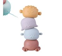 Juguete De Baño con Spray - 4 Piezas Animales para Apilar Y Apretar,Juguetes para Bañera De Bebé | para Bebés, Niños, Niñas, Tiempo En Familia, Amigos, Piscina Y Natación