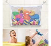 Juguete de baño para guardar juguetes de red con 2 ventosas muy fuertes, fijación sin agujeros para el cuarto de baño