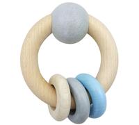 Juguete de Bebé Sonajero Redondo Bola & 3 Anillos Azul Bxlxh 85x40x110mm Nuevo