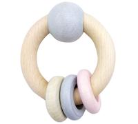 Juguete de Bebé Sonajero Redondo Bola & 3 Anillos Rosa Bxlxh 85x40x110mm Nuevo