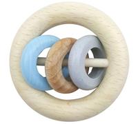 Juguete de Bebé Sonajero Redondo Con 3 Anillos Azul Bxlxh 85x40x85mm Nuevo