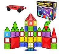 Juguete de Bloques de Construcción Magnéticos - Bloques Magnéticos Educativos Stem para Niños, Aprendizaje Creativo Sensorial Montessori para Bebés y Niños de 3+ Años - 57 Piezas