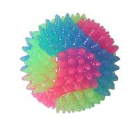 Juguete de bola brillante de goma que rebota con luz LED intermitente para perros y gatos enérgicos, entretenimiento en interiores y exteriores, juguete para mascotas