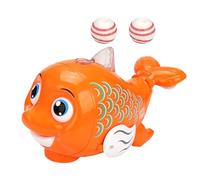 Juguete de bola de gato, juguete para gatos en movimiento, bola de rodadura interactiva con luces LED coloridas, Pez Walking, Smart Electric Pet Toys for Interior Home Viaje al aire libre