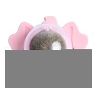 Juguete de bola de gato - Juguete para mordedura de gato | Juguetes para lamer - OneSet bolas para lamer bolas autoadhesivas de madera de fruta y polígono para el juego del gato, la stim