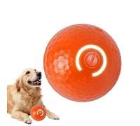 Juguete de bola de perro automática: bola de rodadura interactiva con luces LED para perros medianos/grandes | Diseño a prueba de masticación indestructible | USB Toy de rebote recargable para
