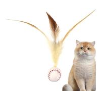 Juguete de Bola de Plumas de Gato, Bola Inflable de Gato con Pluma | Juguete de Gato de Bola Interactivo | Juego de Cachorros de Bola Gatito de Salud Física
