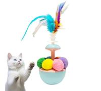 Juguete de bola de plumas para gatos, juguete de aburrimiento de gatitos, 7.48 x 2.76 x 2.76 pulgadas, diseño portátil y práctico, baratija interactiva para ganado seguro, diversión, juego al aire