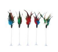 Juguete de Bola de Resorte con Plumas de Gato de Color Aleatorio con Ventosa, Juguete Interactivo for Gatos, Juguete for Gatos, Suministros for rascar Gatos(2)