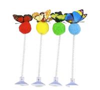Juguete de Bola de Resorte con Plumas de Gato de Color Aleatorio con Ventosa, Juguete Interactivo for Gatos, Juguete for Gatos, Suministros for rascar Gatos(7)