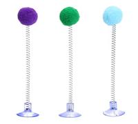 Juguete de Bola de Resorte con Plumas de Gato de Color Aleatorio con Ventosa, Juguete Interactivo for Gatos, Juguete for Gatos, Suministros for rascar Gatos(11)