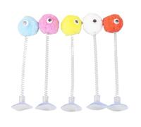 Juguete de Bola de Resorte con Plumas de Gato de Color Aleatorio con Ventosa, Juguete Interactivo for Gatos, Juguete for Gatos, Suministros for rascar Gatos(4)