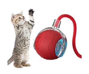 Juguete De Bola Eléctrica Para Gatos Con Cuerda,Juego Recargable - Juguete Inteligente de Bola de Silicona para Gatos con Cuerda - Para Juego En Interiores, Enriquecimiento, Ejercicio, Estimulacion Co