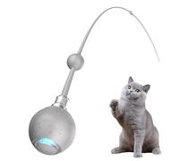 Juguete de Bola móvil para Gatos - 3 Modos interactivos para Gatos | con Juego de de Cola Recargable automático para Caza, Ejercicio, Entrenamiento al Aire Libre para Perros y Mascotas