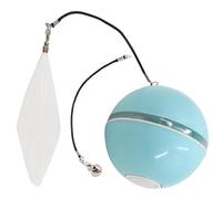Juguete de bola móvil para gatos, bola móvil de luz LED ABS, bola móvil robótica sin esfuerzo, juguete rodante automático para mascotas con diversión que aumenta el cerebro, bola rodante para gatos de