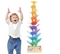 Juguete de Bolas Caídas, Bloque De Construcción De Bolas, Despertar Temprano de Madera Aprendizaje Colores STEM Música 3-7 Años Casa Guardería Escuela