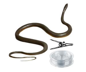 Juguete de broma de serpiente: accesorio de serpiente falsa realista para horrores y bromas, cuerpo realista estructurado, diseño de movimiento flexible, cuerda colgante + tira de clip