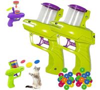 Juguete de búsqueda de gatos con 15 hélices voladoras coloridas, juego de lanzador de discos voladores iluminados, juguetes interactivos de seguimiento de gatos para interiores y exteriores