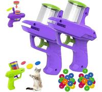 Juguete de búsqueda de gatos con 15 hélices voladoras coloridas, juego de lanzador de discos voladores iluminados, juguetes interactivos de seguimiento de gatos para interiores y exteriores