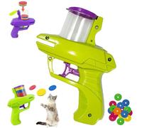Juguete de búsqueda de gatos con 15 hélices voladoras coloridas, juego de lanzador de gatos con disco volador iluminado, juguetes interactivos de seguimiento de gatos para interiores y exteriores