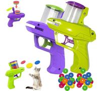 Juguete de búsqueda de gatos con 15 hélices voladoras coloridas, juego de lanzador de gatos con disco volador iluminado, juguetes interactivos de seguimiento de gatos para interiores y exteriores