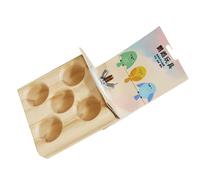 Juguete de búsqueda de loros de madera natural con plataforma de salto, accesorio para pájaros para mascotas, mejora la inteligencia de las aves y la actividad y la durabilidad del soporte de madera
