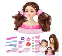 Juguete de cabeza de muñeca de maquillaje y peinado - Juego de cabeza de muñeca de maquillaje con estructura estable para niñas | Juego de rol infantil para Acción de Gracias, cumpleaños, Navidad, Día