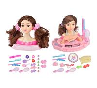 Juguete De Cabeza De Muñeca Para Peinar El Cabello, Kit De Cabeza De Juego De Simulación Para Niña, Juego De Maquillaje, Estructura Estable Para Niños Jugando Juguete, Cumpleaños, Navidad, Regalo Para