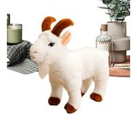 Juguete de cabra - Cabra de 30,5 cm | Peluche - Figura de cabra de algodón PP de felpa realista con textura que ofrece juego educativo de animales de granja y encanto decorativo, ideal para niños