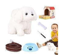 Juguete de cachorro caminando para niño pequeño, perro eléctrico,Mascota de felpa electrónica interactiva | Electronic Interactive Walking Barkking Tail Mirando animales de animales con cuerda para ni