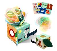 Juguete de Caja de PañUelos, SimulacióN Tela Cuadrada Resistente Al Desgarro, Adecuado para BebéS PequeñOs 0 a 3 AñOs EducacióN Temprana Cognitiva (3 Papel Ruidoso + 10 Pañuelo).