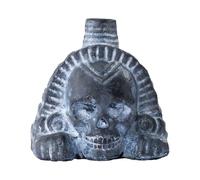 Juguete de calavera gritando - Estatua del silbato de la muerte azteca | Decoración realista de cabeza de calavera humana de 9cm con efecto de sonido de terror para bromas de Halloween exhibición cole